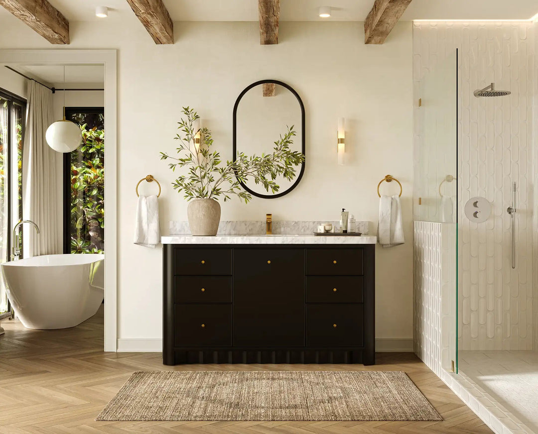 Orlando 60 in. W x 22 in. D Single Sink Bathroom Vanity | 
              
                Black
                
                  
             - ORL_BLK_CA_GL_60S - photo №5