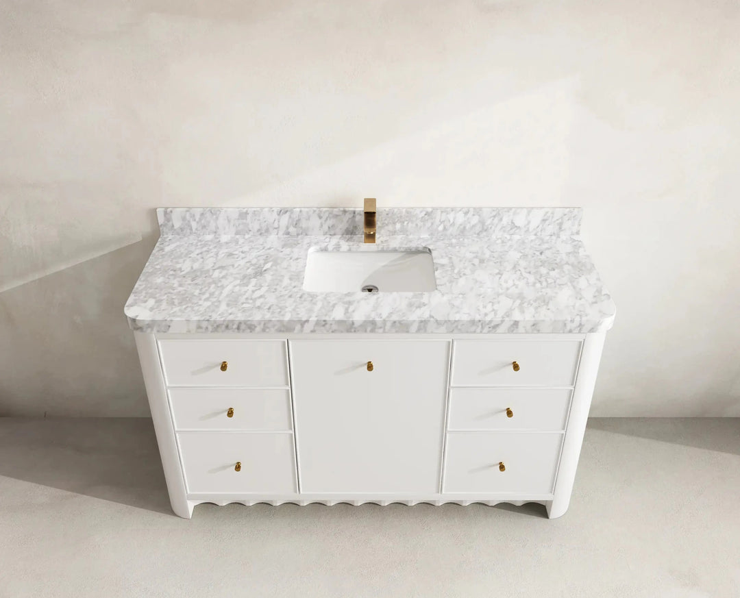 Orlando 60 in. W x 22 in. D Single Sink Bathroom Vanity | 
              
                White
                
                  
             - ORL_WH_CA_GL_60S - photo №7
