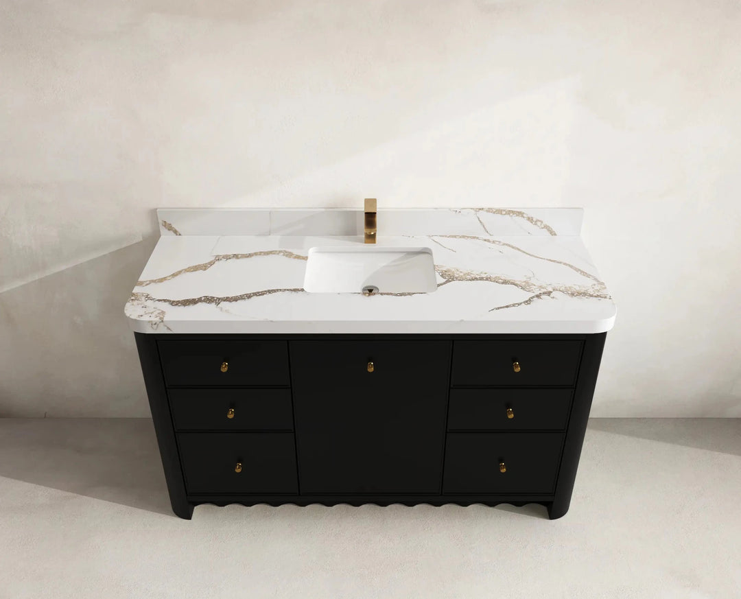 Orlando 60 in. W x 22 in. D Single Sink Bathroom Vanity | 
              
                Black
                
                  
             - ORL_BLK_CA_GL_60S - photo №9