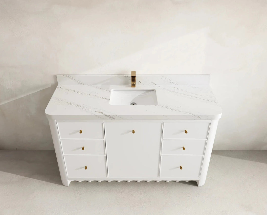 Orlando 60 in. W x 22 in. D Single Sink Bathroom Vanity | 
              
                White
                
                  
             - ORL_WH_CA_GL_60S - photo №14
