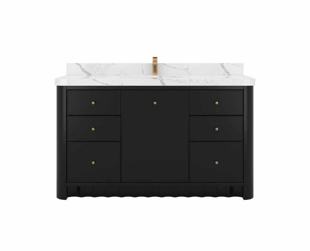 Orlando 60 in. W x 22 in. D Single Sink Bathroom Vanity | 
              
                Black
                
                  
             - ORL_BLK_CA_GL_60S - photo №1