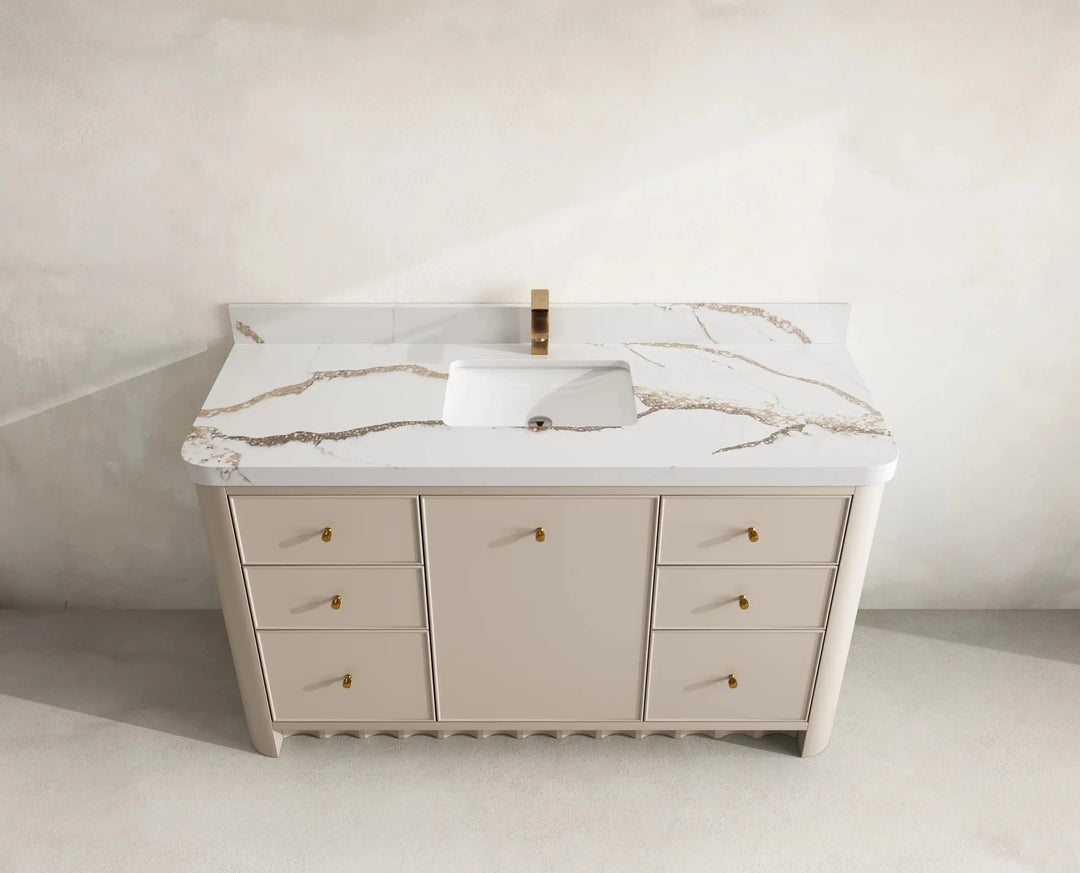 Orlando 60 in. W x 22 in. D Single Sink Bathroom Vanity | 
              
                 Fine Grain Linen Beige
                
                  
             - ORL_FNG_CA_GL_60S - photo №9