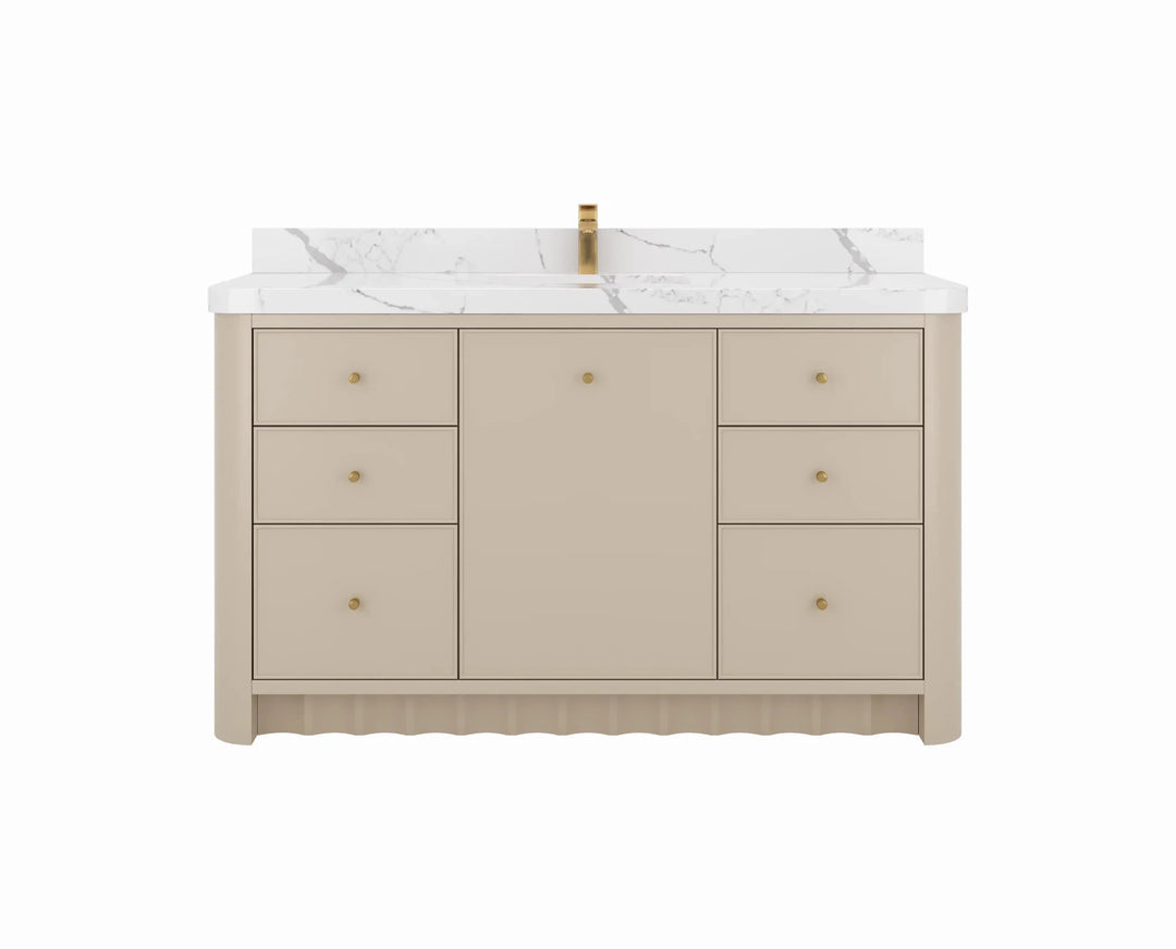 Orlando 60 in. W x 22 in. D Single Sink Bathroom Vanity | 
              
                 Fine Grain Linen Beige
                
                  
             - ORL_FNG_CA_GL_60S - photo №1