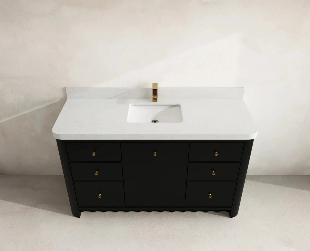 Orlando 60 in. W x 22 in. D Single Sink Bathroom Vanity | 
              
                Black
                
                  
             - ORL_BLK_CA_GL_60S - photo №8