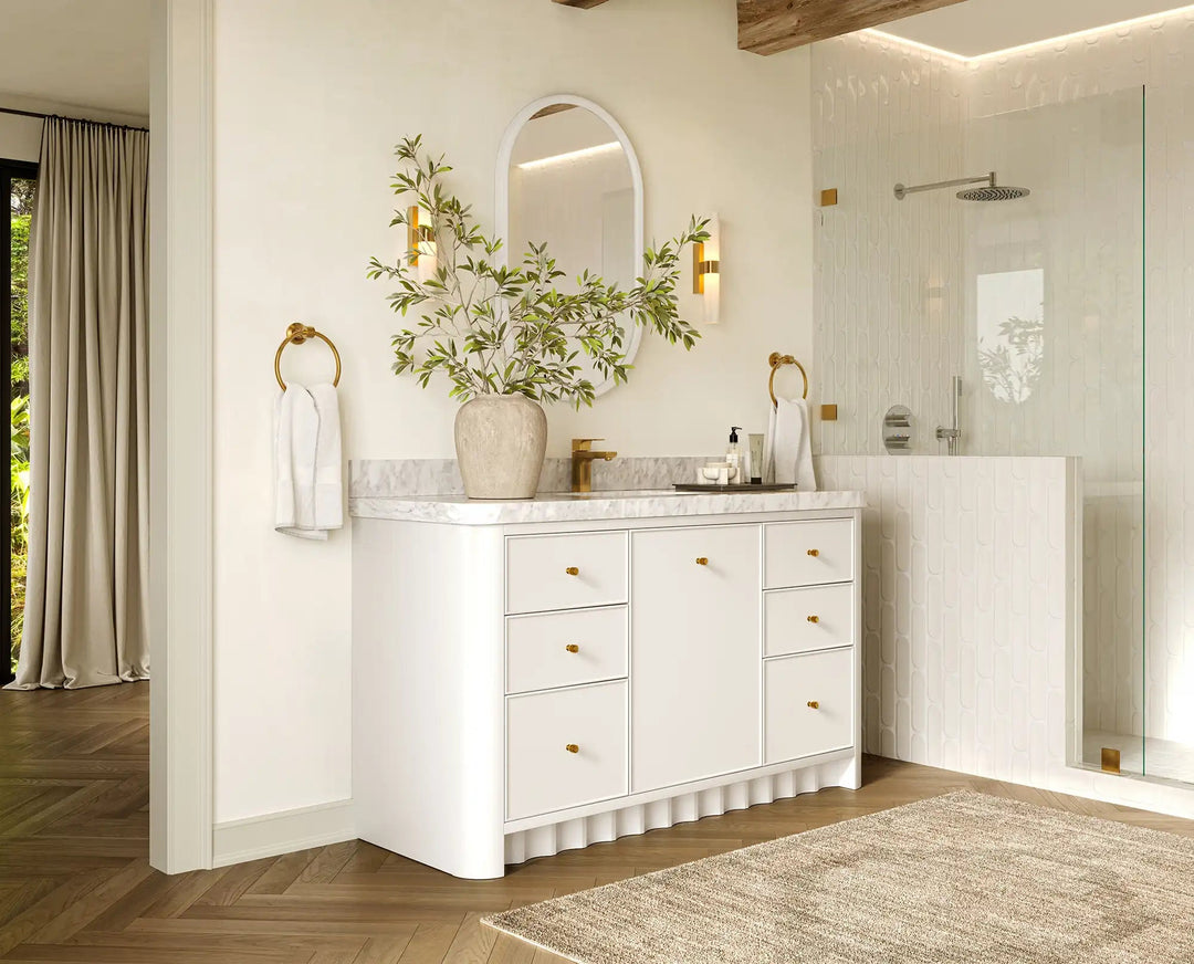 Orlando 60 in. W x 22 in. D Single Sink Bathroom Vanity | 
              
                White
                
                  
             - ORL_WH_CA_GL_60S - photo №2