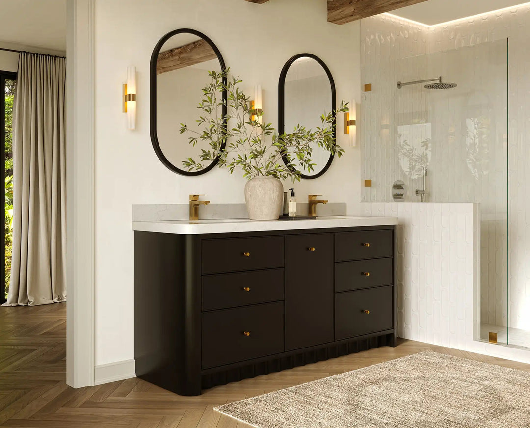 Orlando 72 in. W x 22 in. D Double Sink Bathroom Vanity | 
              
                Black
                
                  
             - ORL_BLK_CA_GL_72D - photo №2