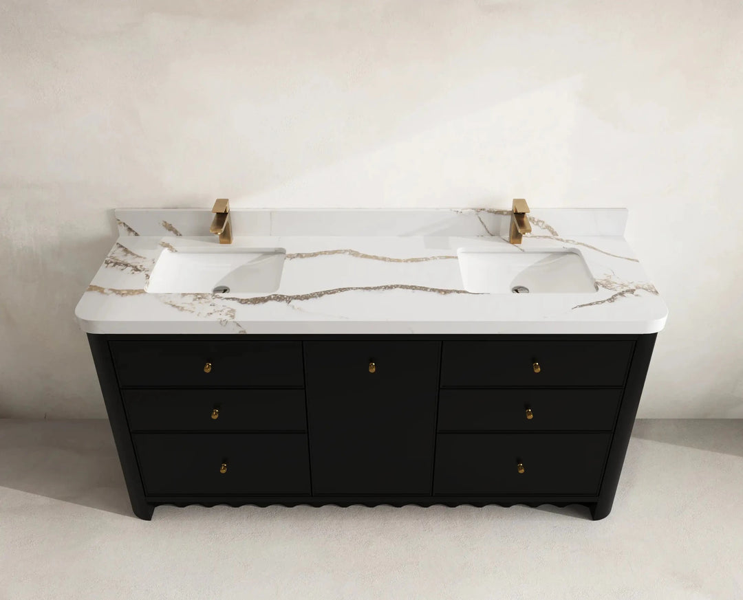 Orlando 72 in. W x 22 in. D Double Sink Bathroom Vanity | 
              
                Black
                
                  
             - ORL_BLK_CA_GL_72D - photo №9