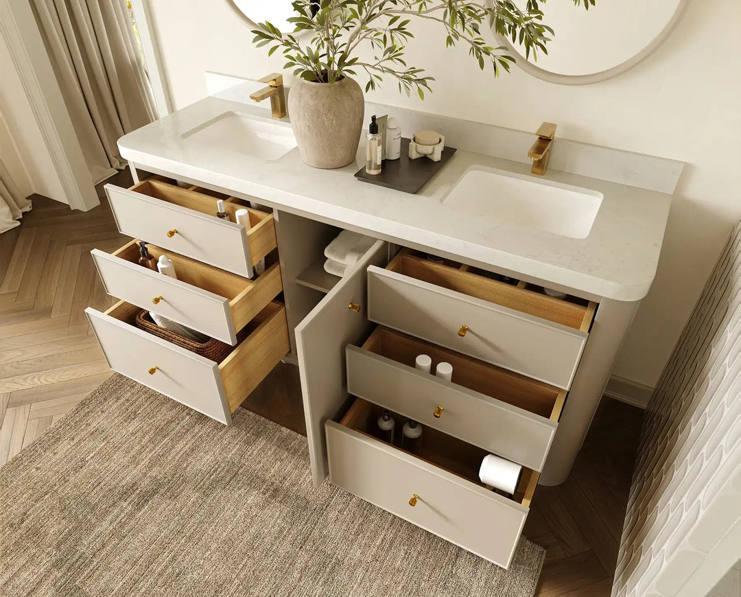 Orlando 72 in. W x 22 in. D Double Sink Bathroom Vanity | 
              
                 Fine Grain Linen Beige
                
                  
             - ORL_FNG_CA_GL_72D - photo №3
