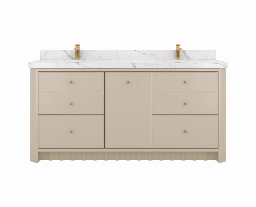 Orlando 72 in. W x 22 in. D Double Sink Bathroom Vanity | 
              
                 Fine Grain Linen Beige
                
                  
             - ORL_FNG_CA_GL_72D - photo №1