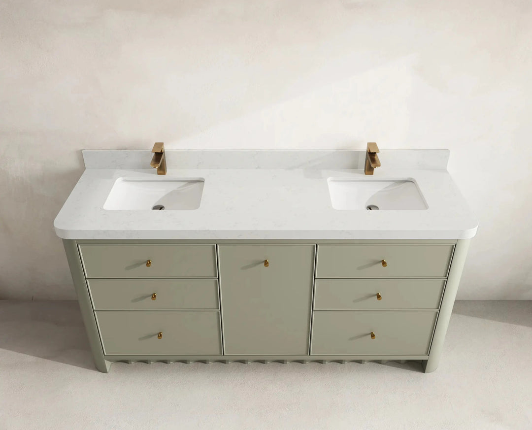 Orlando 72 in. W x 22 in. D Double Sink Bathroom Vanity | 
              
                Evergreen
                
                  
             - ORL_EGN_CA_GL_72D - photo №8