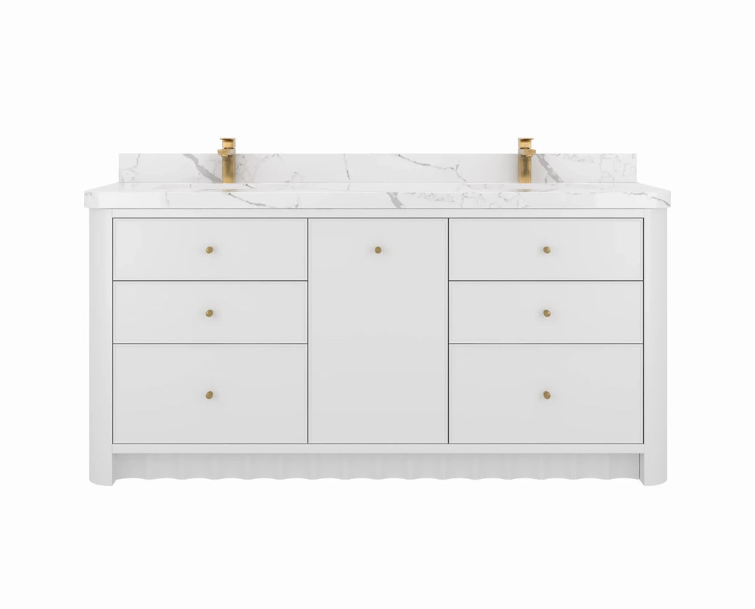 Orlando 72 in. W x 22 in. D Double Sink Bathroom Vanity | 
              
                White
                
                  
             - ORL_WH_CA_GL_72D - photo №1