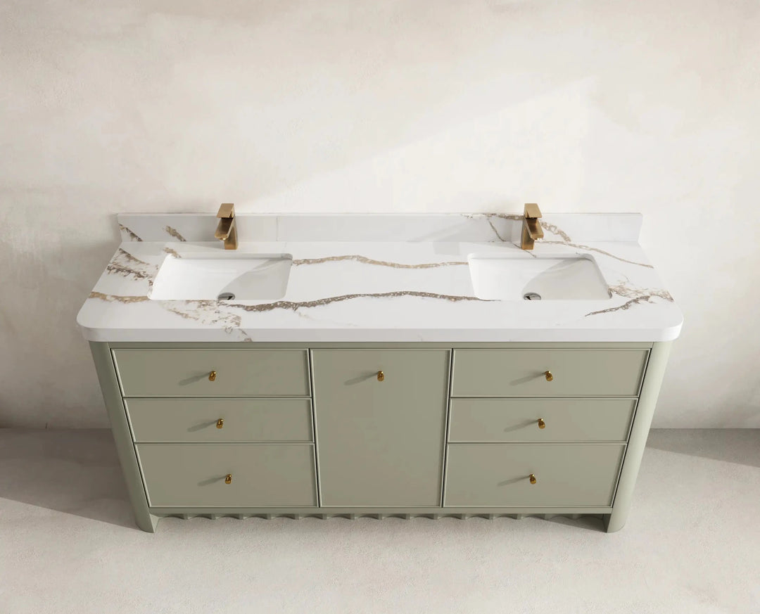 Orlando 72 in. W x 22 in. D Double Sink Bathroom Vanity | 
              
                Evergreen
                
                  
             - ORL_EGN_CA_GL_72D - photo №9