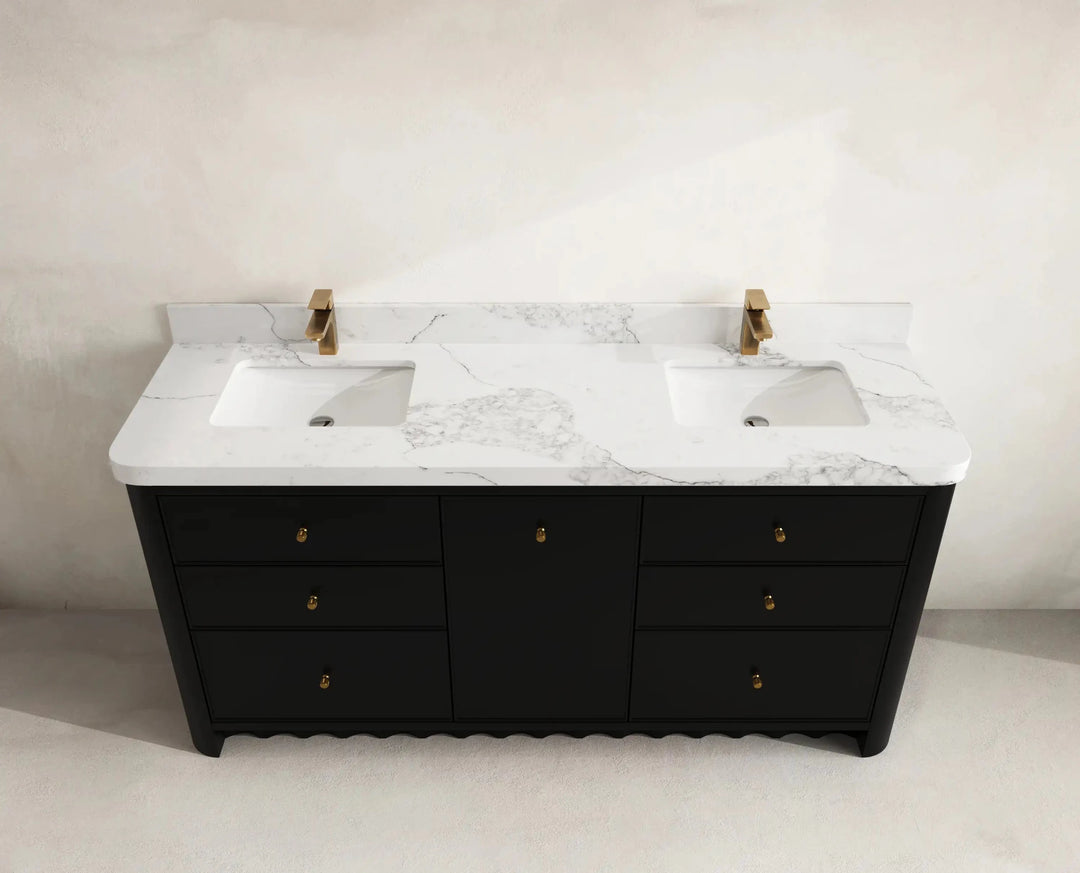 Orlando 72 in. W x 22 in. D Double Sink Bathroom Vanity | 
              
                Black
                
                  
             - ORL_BLK_CA_GL_72D - photo №11