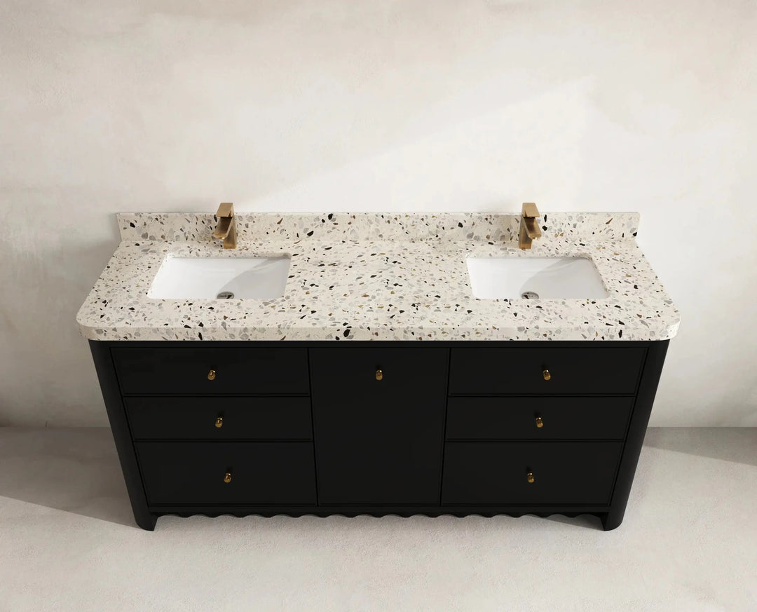 Orlando 72 in. W x 22 in. D Double Sink Bathroom Vanity | 
              
                Black
                
                  
             - ORL_BLK_CA_GL_72D - photo №15