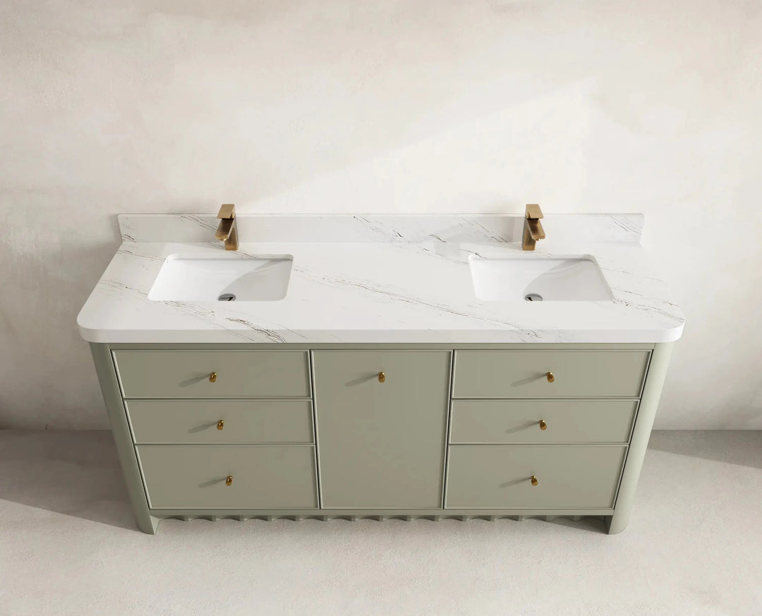 Orlando 72 in. W x 22 in. D Double Sink Bathroom Vanity | 
              
                Evergreen
                
                  
             - ORL_EGN_CA_GL_72D - photo №13