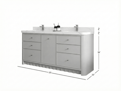 Orlando 72 in. W x 22 in. D Double Sink Bathroom Vanity - Willow Bath and Vanity