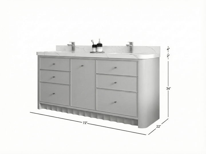 Orlando 72 in. W x 22 in. D Double Sink Bathroom Vanity - photo 3