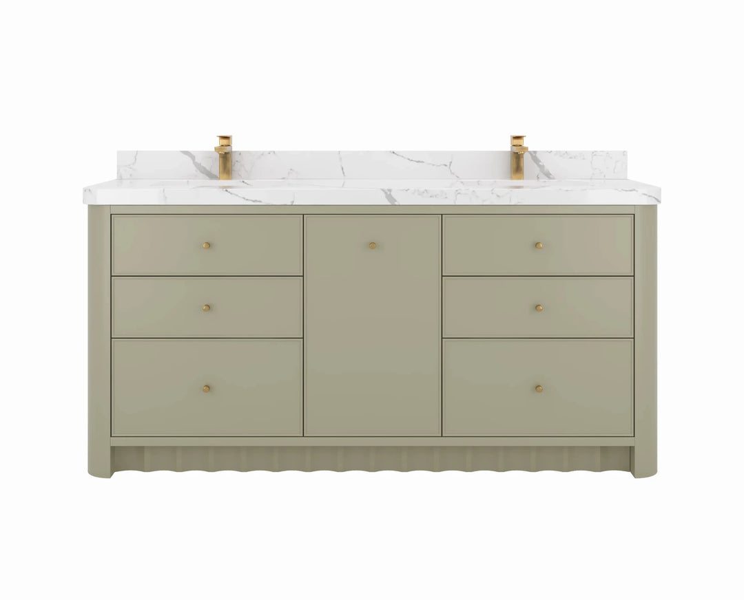Orlando 72 in. W x 22 in. D Double Sink Bathroom Vanity | 
              
                Evergreen
                
                  
             - ORL_EGN_CA_GL_72D - photo №1