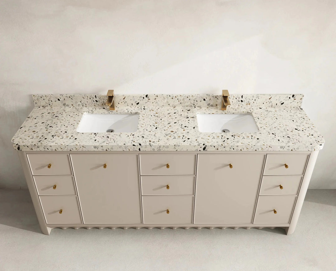 Orlando 84 in. W x 22 in. D Double Sink Bathroom Vanity | 
              
                 Fine Grain Linen Beige
                
                  
             - ORL_FNG_PALS_84 - photo №14