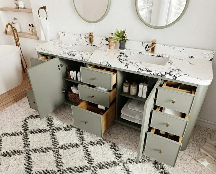 Orlando 84 in. W x 22 in. D Double Sink Bathroom Vanity - photo 4