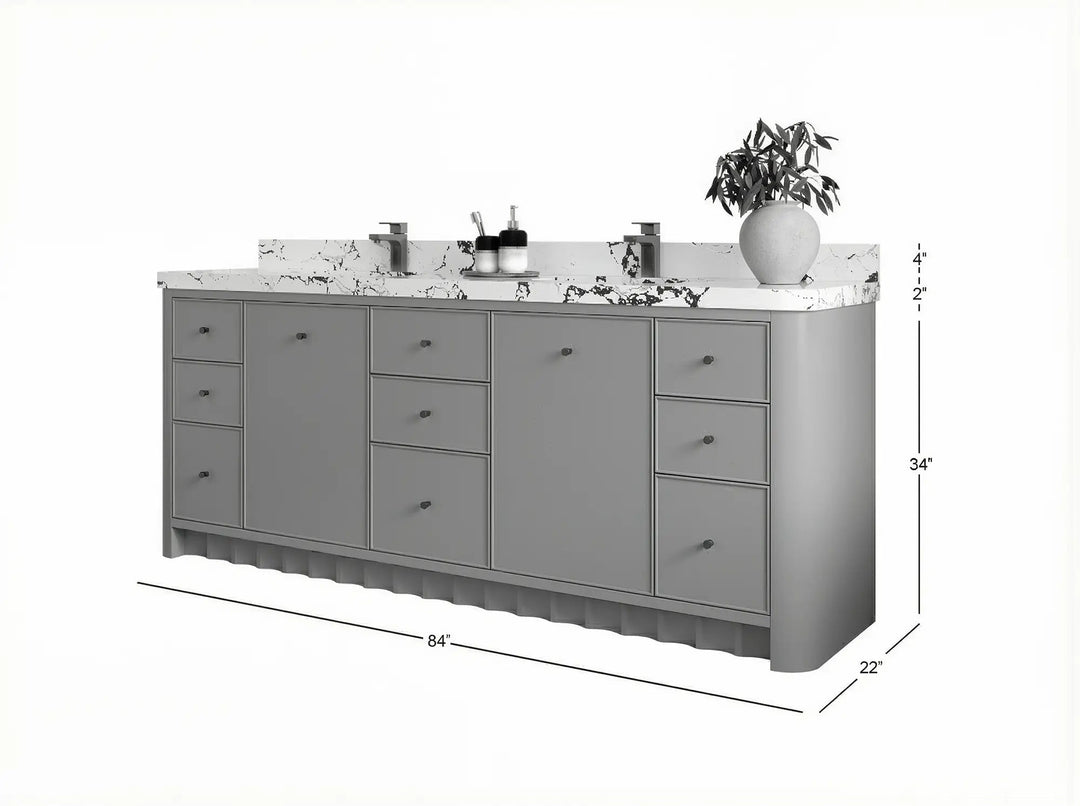 Orlando 84 in. W x 22 in. D Double Sink Bathroom Vanity | 
              
                Black
                
                  
             - ORL_BLK_PALS_84 - photo №5