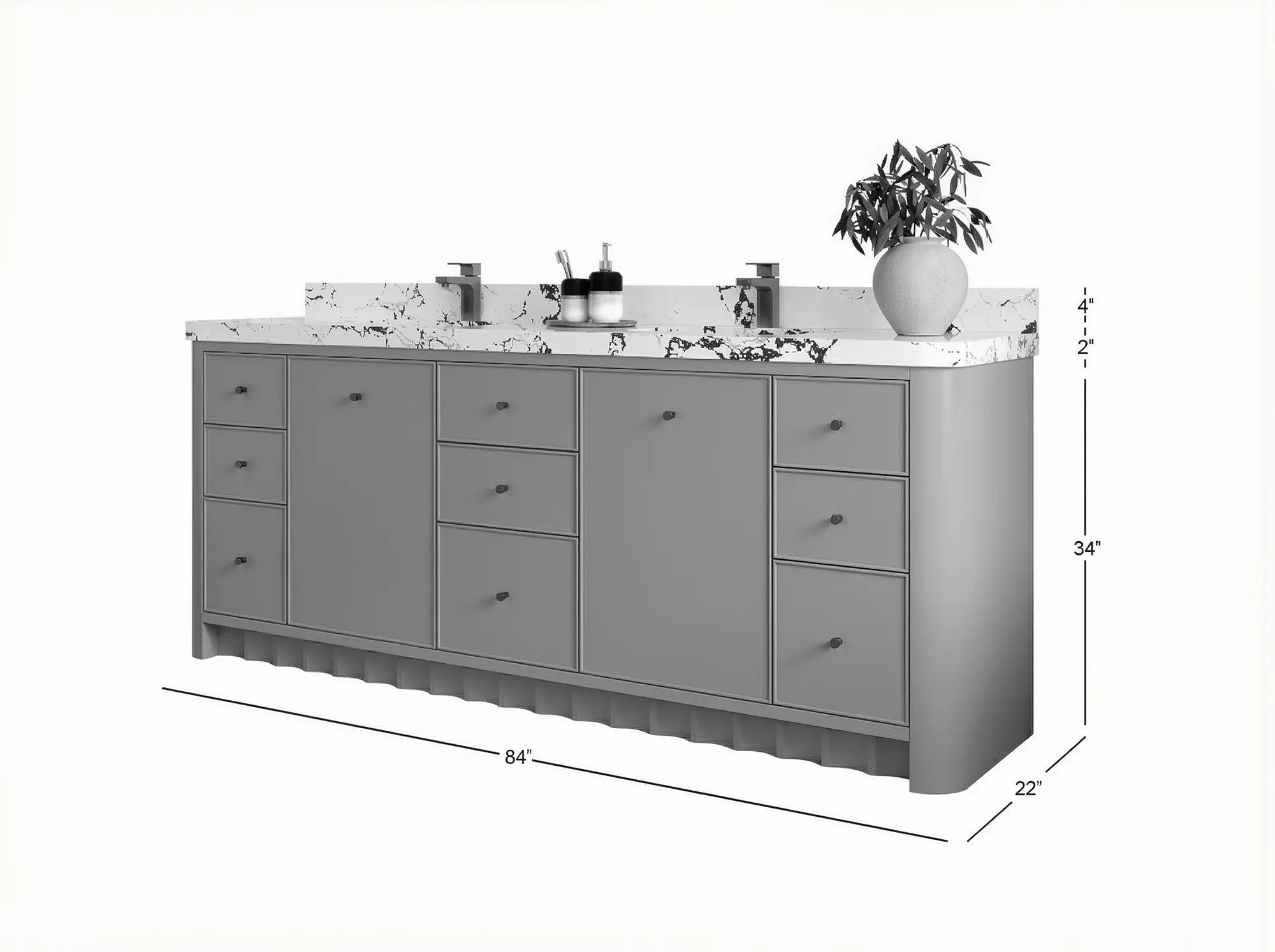 Orlando 84 in. W x 22 in. D Double Sink Bathroom Vanity - Willow Bath and Vanity