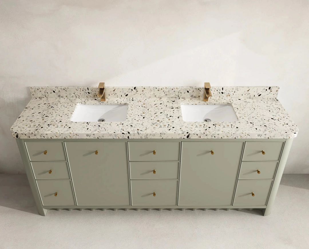 Orlando 84 in. W x 22 in. D Double Sink Bathroom Vanity | 
              
                Evergreen
                
                  
             - ORL_EGN_PALS_84 - photo №15