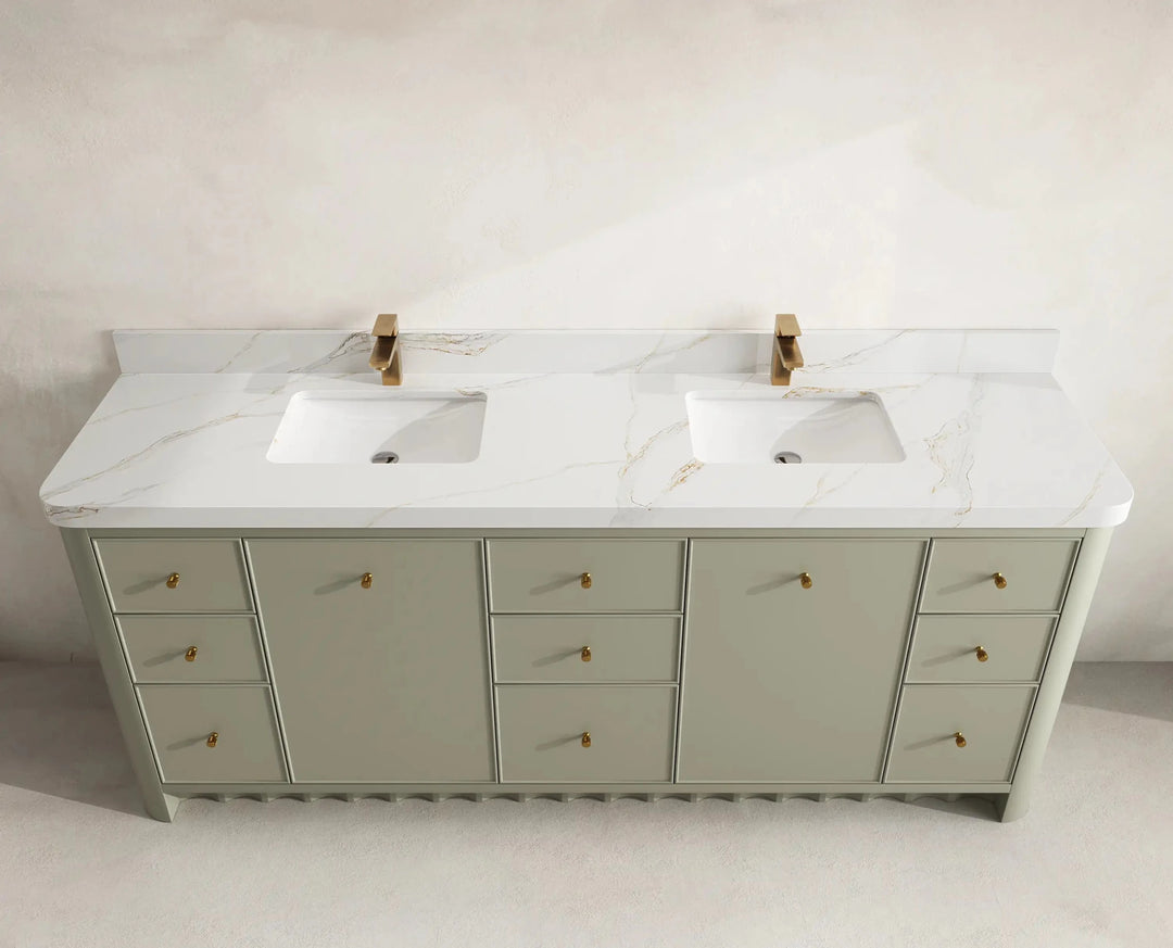 Orlando 84 in. W x 22 in. D Double Sink Bathroom Vanity | 
              
                Evergreen
                
                  
             - ORL_EGN_PALS_84 - photo №17