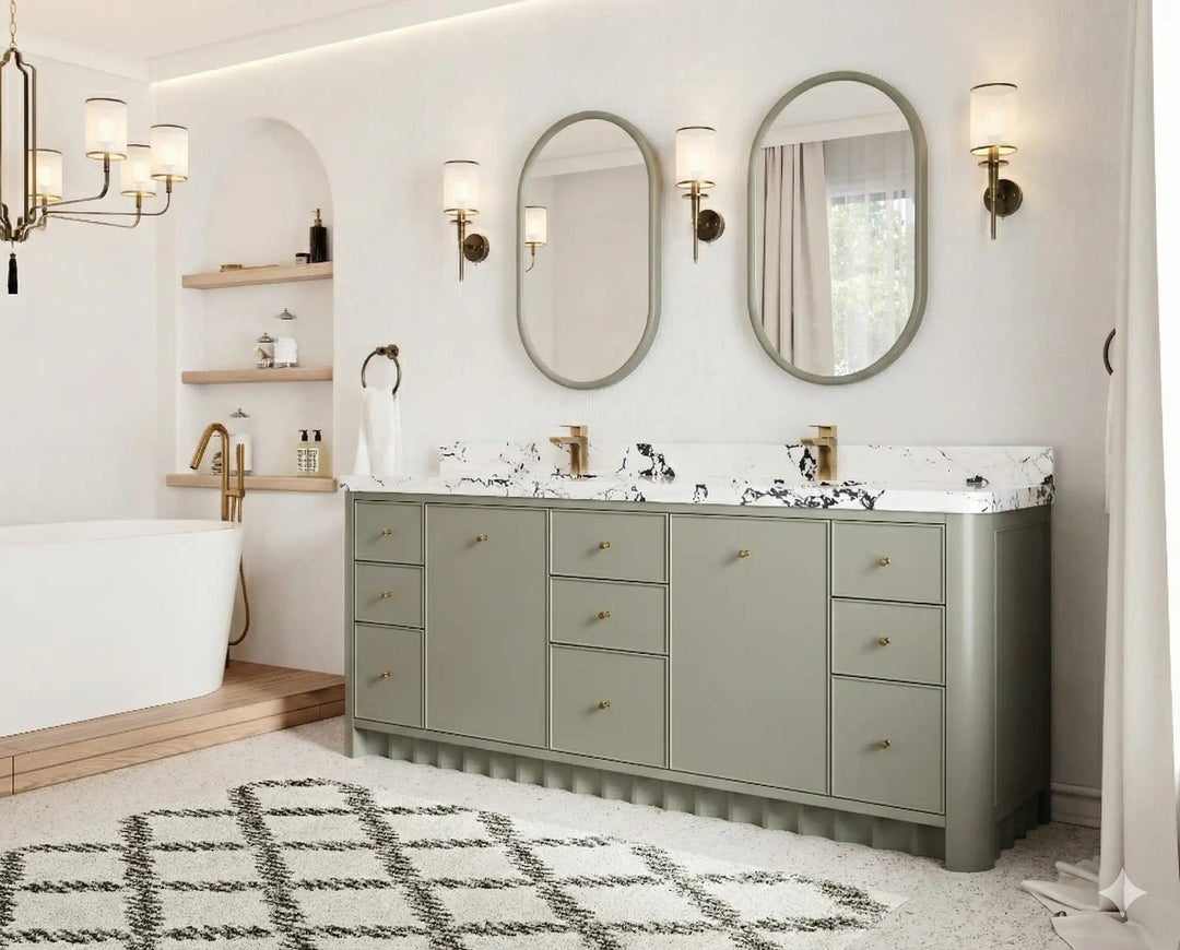 Orlando 84 in. W x 22 in. D Double Sink Bathroom Vanity - Willow Bath and Vanity