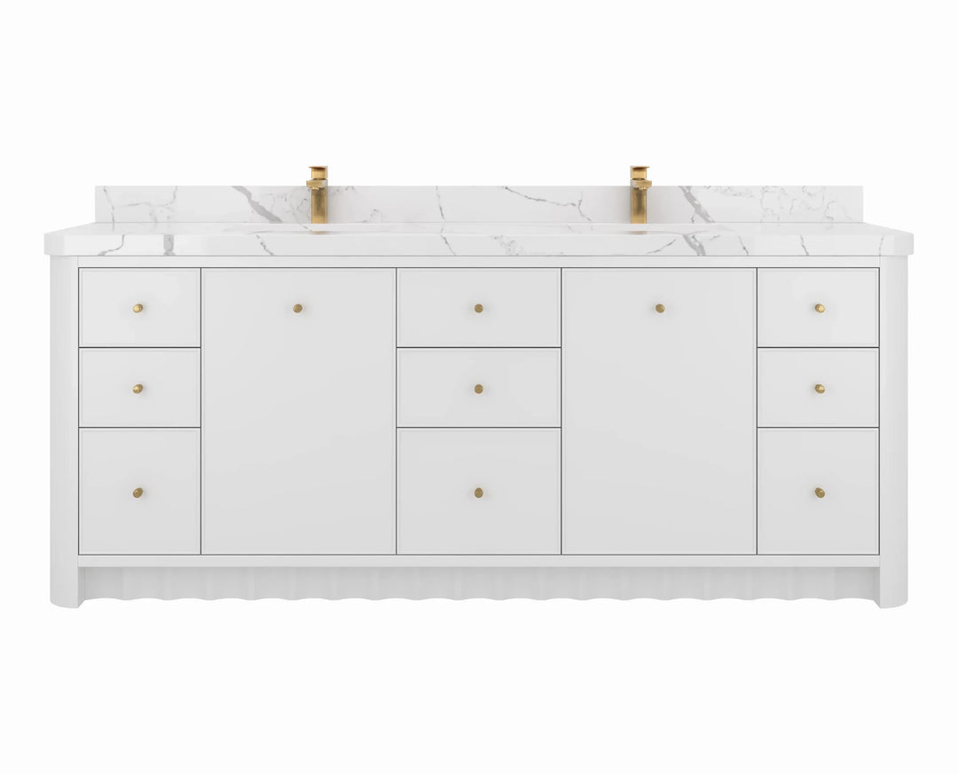 Orlando 84 in. W x 22 in. D Double Sink Bathroom Vanity | 
              
                White
                
                  
             - ORL_WH_PALS_84 - photo №1