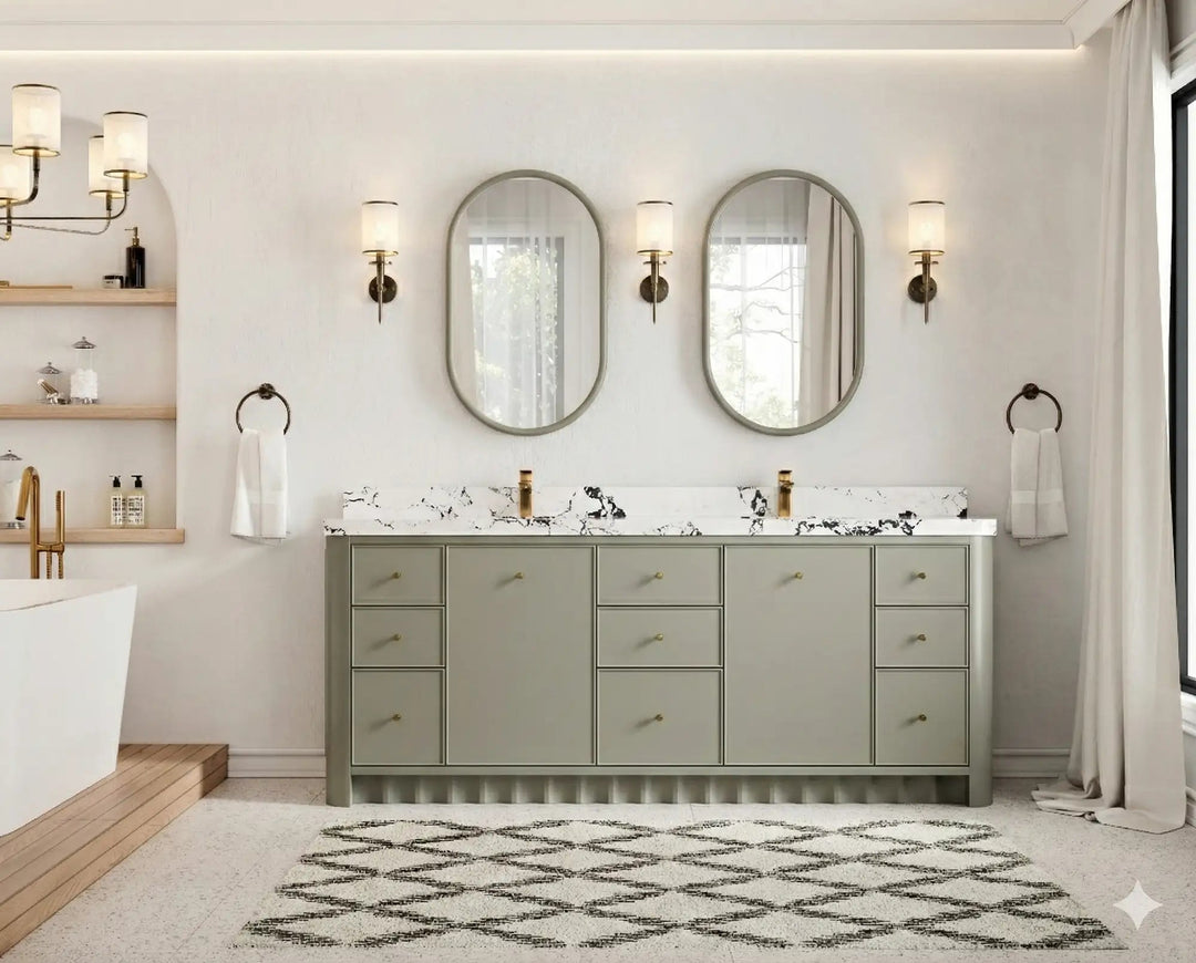 Orlando 84 in. W x 22 in. D Double Sink Bathroom Vanity - Willow Bath and Vanity