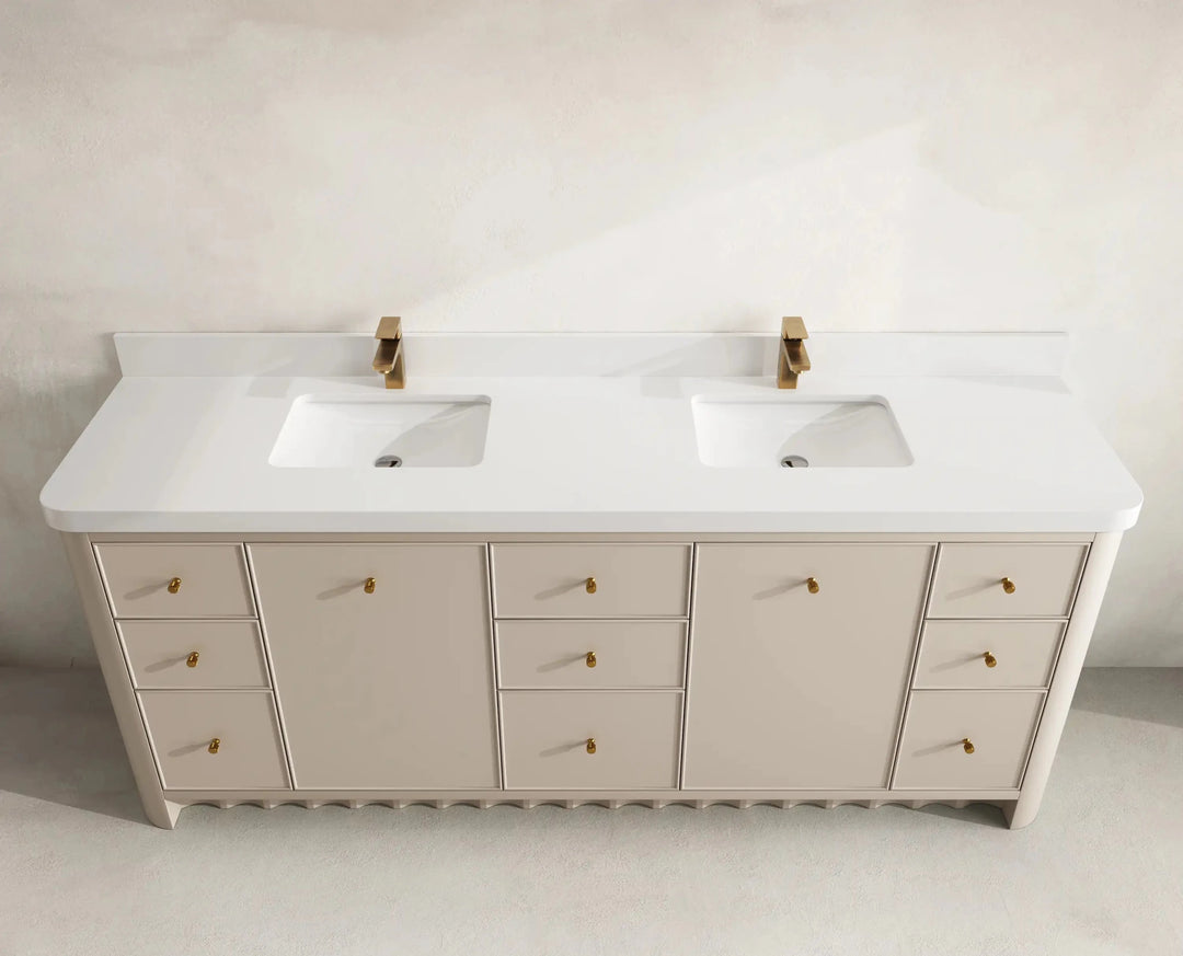 Orlando 84 in. W x 22 in. D Double Sink Bathroom Vanity | 
              
                 Fine Grain Linen Beige
                
                  
             - ORL_FNG_PALS_84 - photo №15