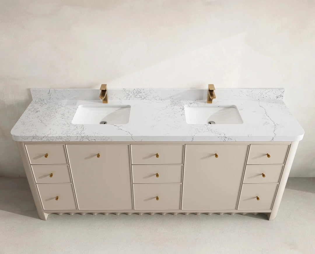 Orlando 84 in. W x 22 in. D Double Sink Bathroom Vanity | 
              
                 Fine Grain Linen Beige
                
                  
             - ORL_FNG_PALS_84 - photo №12