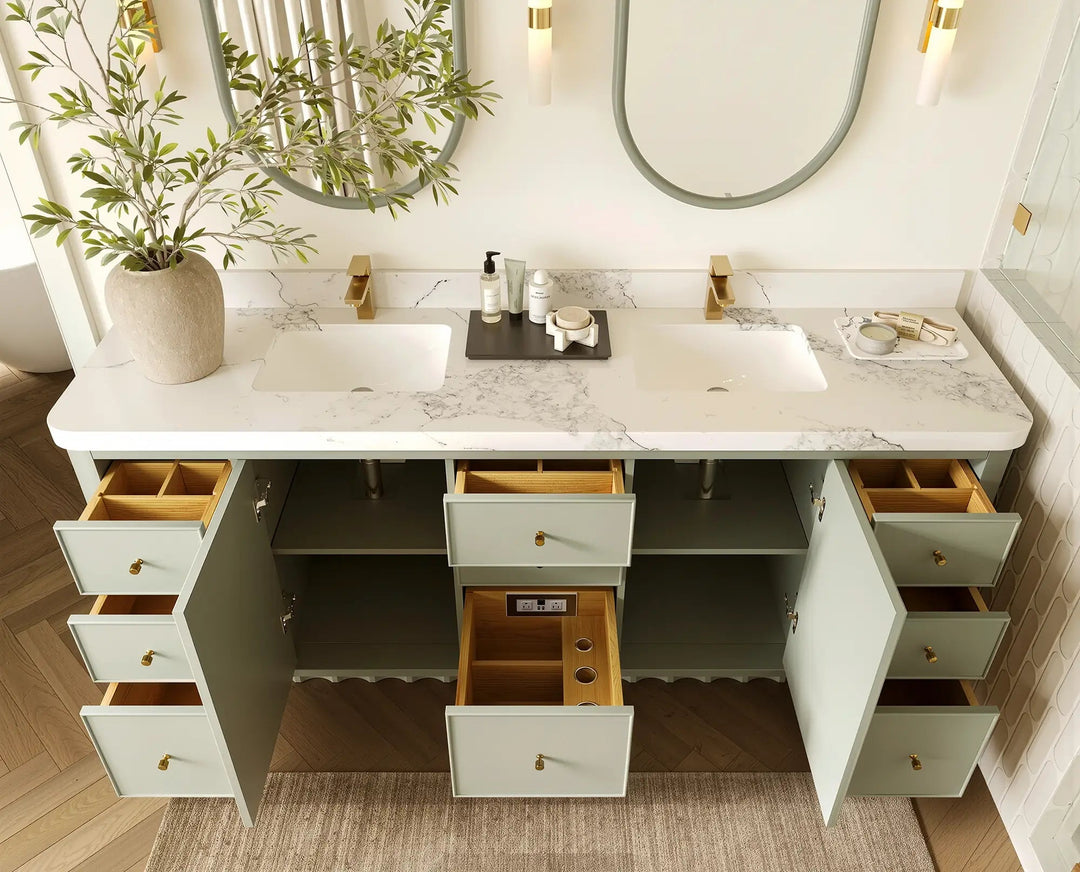 Orlando 84 in. W x 22 in. D Double Sink Bathroom Vanity - Willow Bath and Vanity