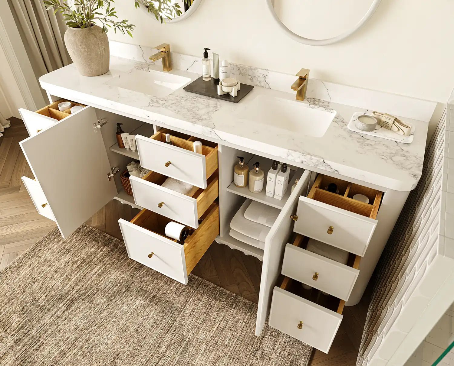 Orlando 84 in. W x 22 in. D Double Sink Bathroom Vanity - Willow Bath and Vanity