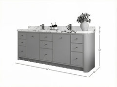 Orlando 84 in. W x 22 in. D Double Sink Bathroom Vanity - photo 6