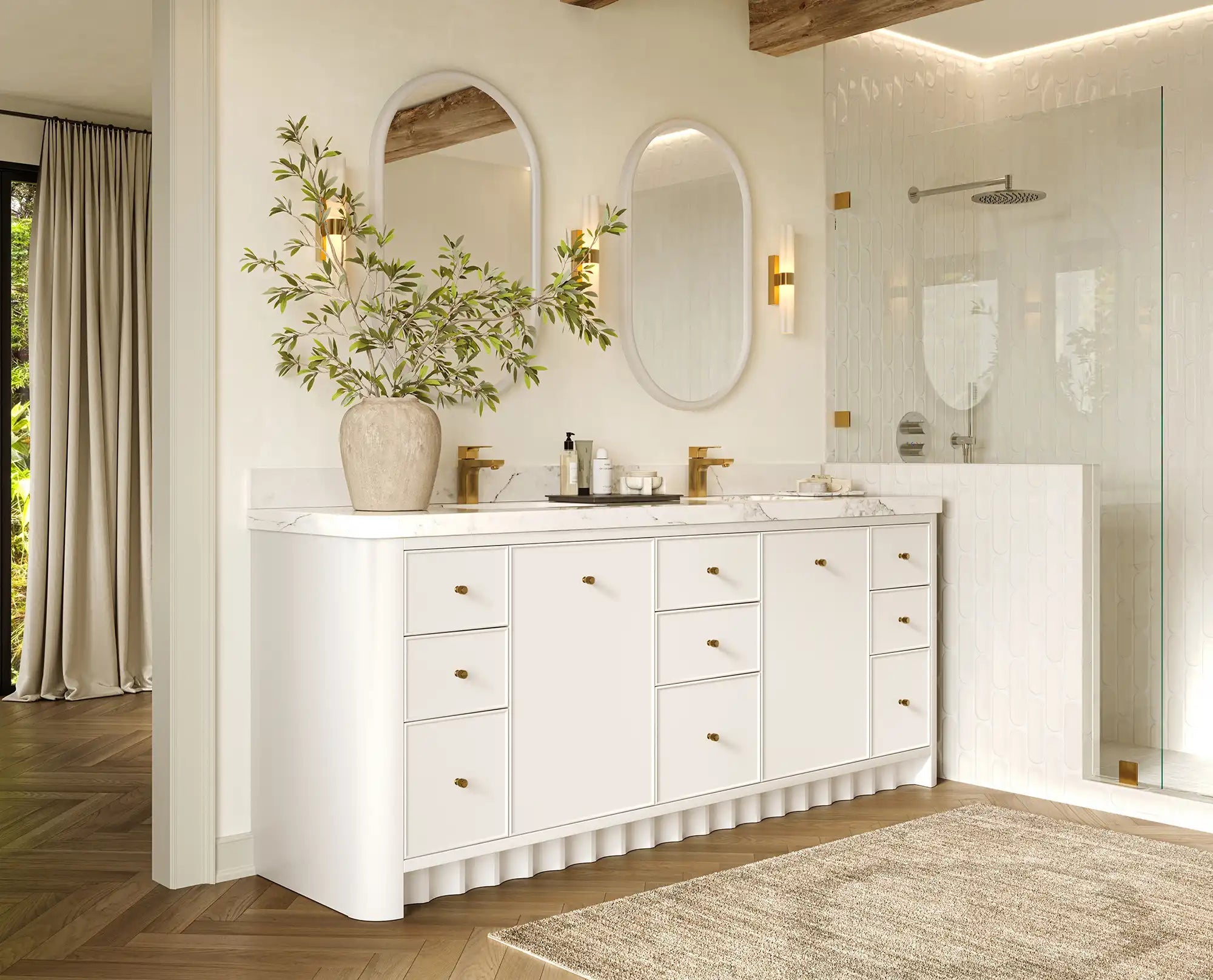 Orlando 84 in. W x 22 in. D Double Sink Bathroom Vanity - Willow Bath and Vanity