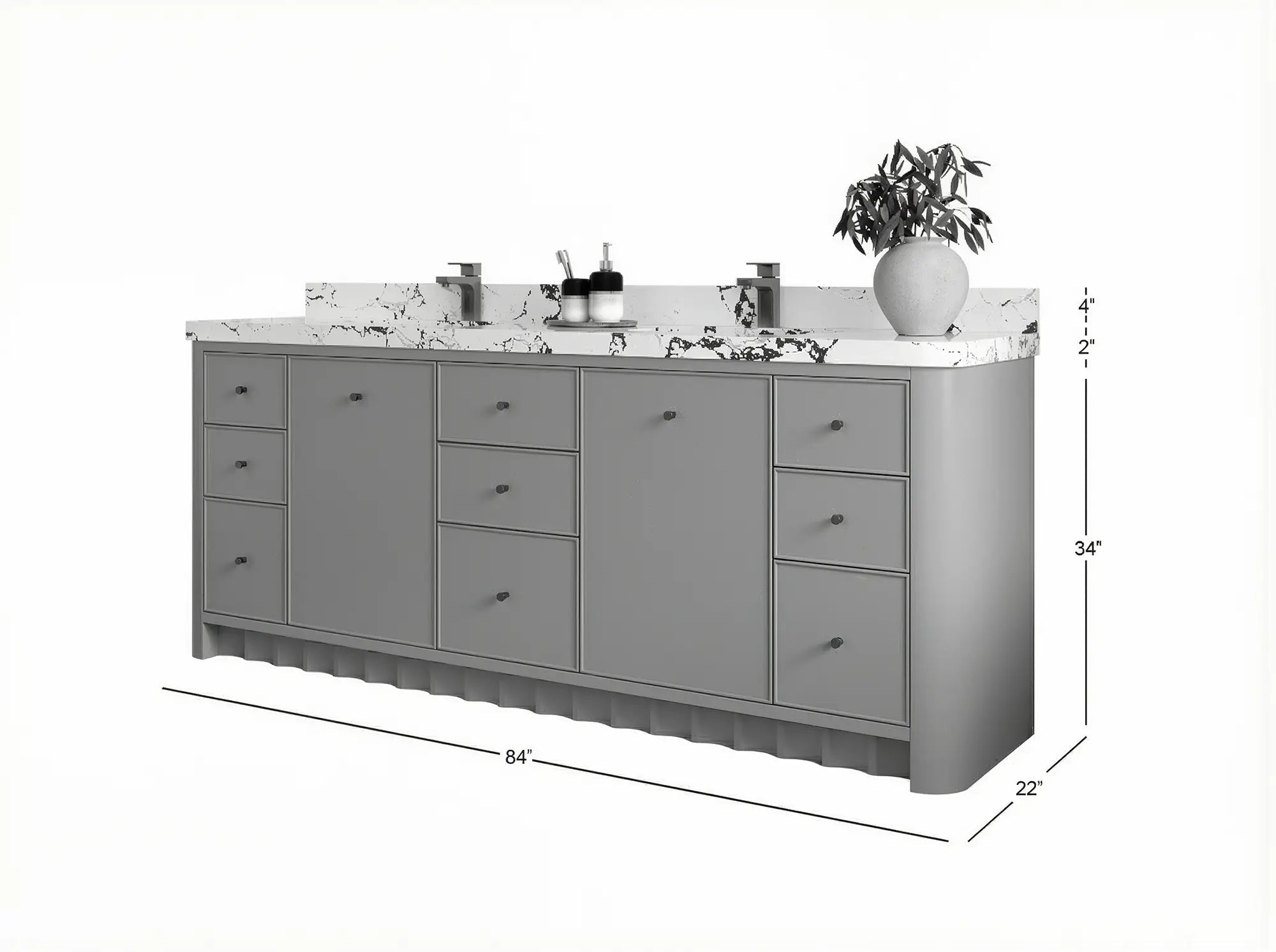 Orlando 84 in. W x 22 in. D Double Sink Bathroom Vanity - Willow Bath and Vanity