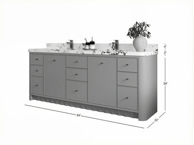 Orlando 84 in. W x 22 in. D Double Sink Bathroom Vanity - Willow Bath and Vanity