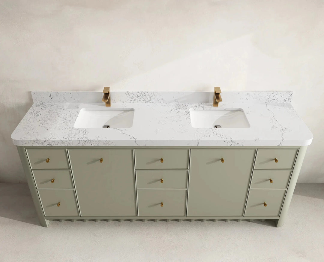 Orlando 84 in. W x 22 in. D Double Sink Bathroom Vanity | 
              
                Evergreen
                
                  
             - ORL_EGN_PALS_84 - photo №13