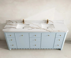 Orlando 84 in. W x 22 in. D Double Sink Bathroom Vanity - photo 9