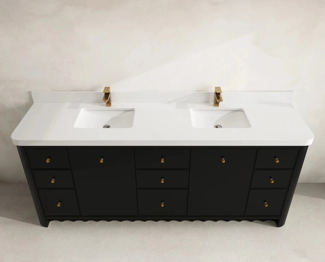 Orlando 84 in. W x 22 in. D Double Sink Bathroom Vanity | 
              
                Black
                
                  
             - ORL_BLK_PALS_84 - photo №14