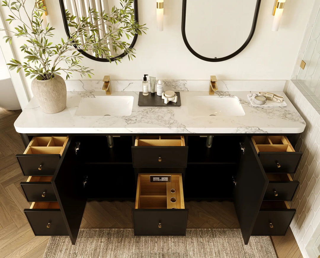 Orlando 84 in. W x 22 in. D Double Sink Bathroom Vanity | 
              
                Black
                
                  
             - ORL_BLK_PALS_84 - photo №4