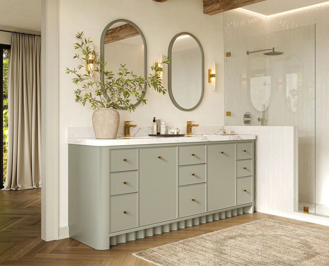 Orlando 84 in. W x 22 in. D Double Sink Bathroom Vanity | 
              
                Evergreen
                
                  
             - ORL_EGN_PALS_84 - photo №2