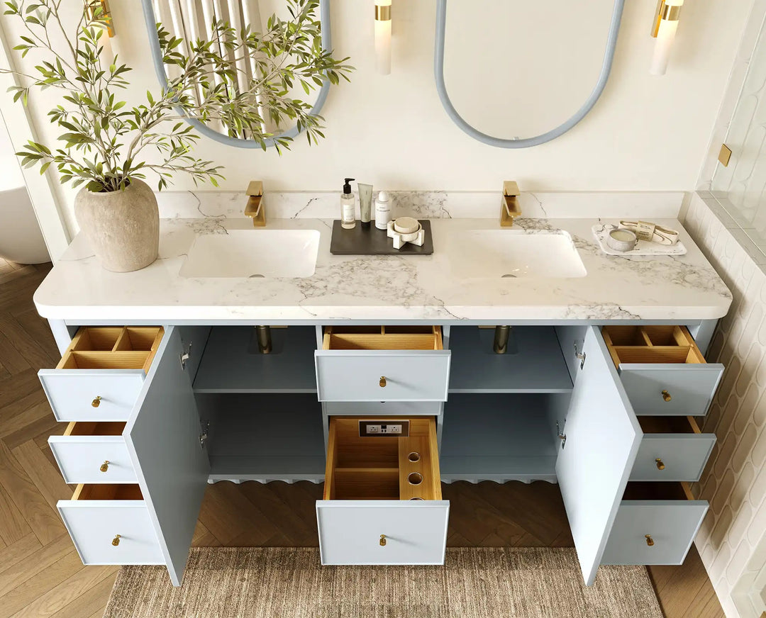 Orlando 84 in. W x 22 in. D Double Sink Bathroom Vanity | 
              
                Blue Heather
                
                  
             - ORL_BLU_PALS_84 - photo №4