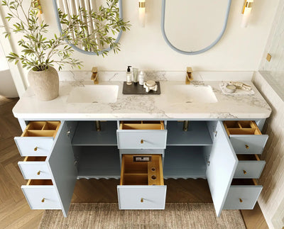 Orlando 84 in. W x 22 in. D Double Sink Bathroom Vanity - Willow Bath and Vanity