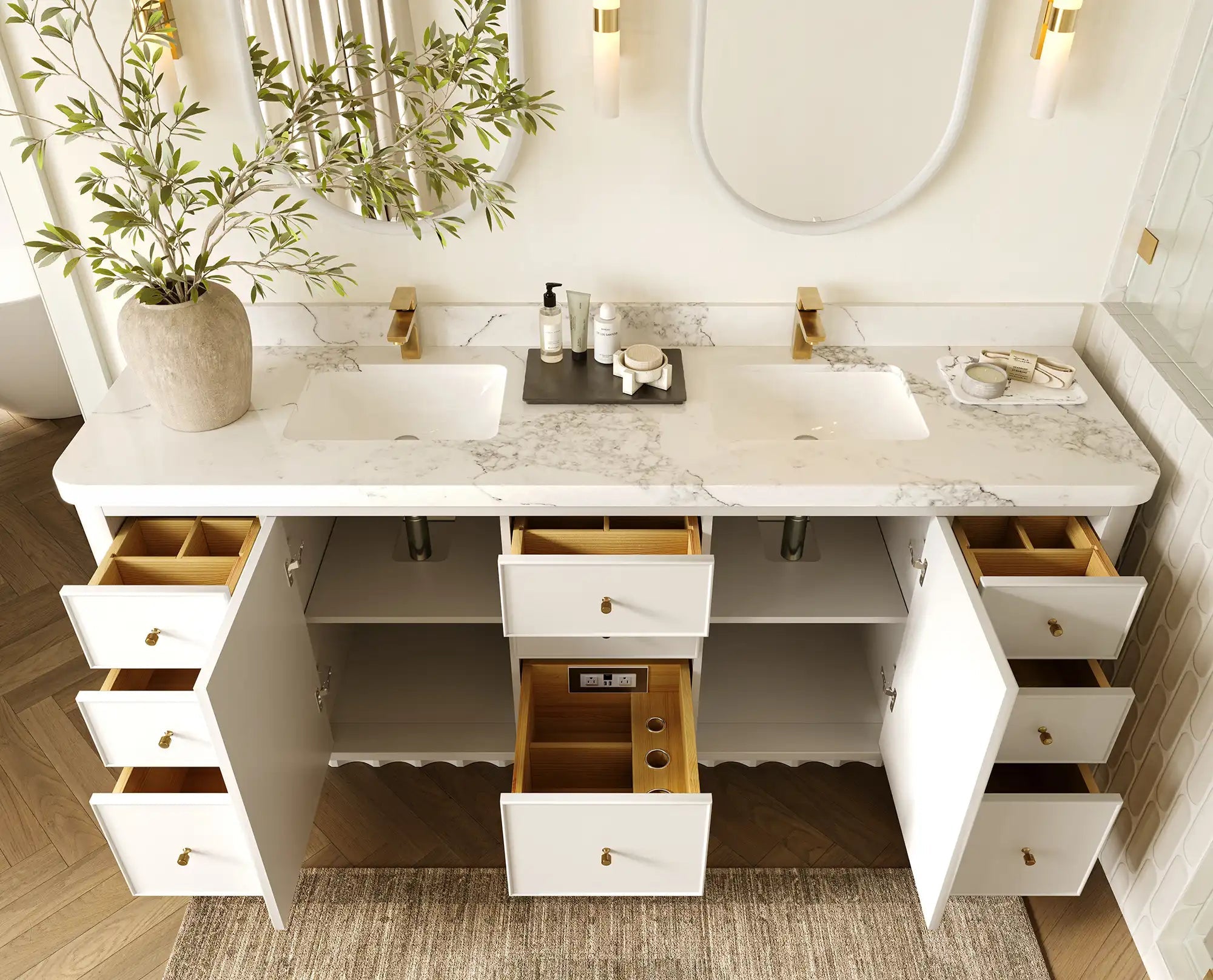Orlando 84 in. W x 22 in. D Double Sink Bathroom Vanity - Willow Bath and Vanity