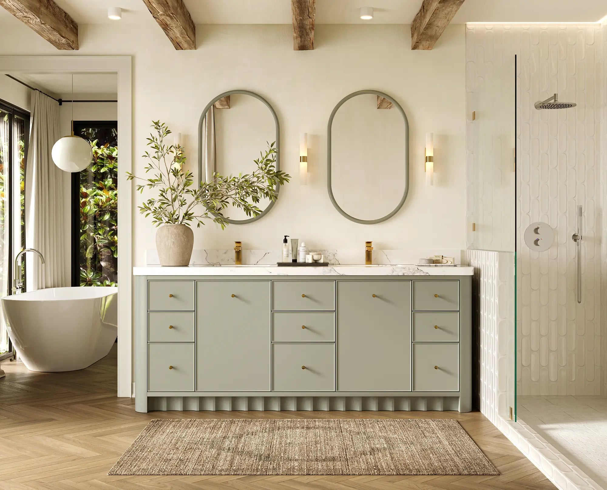 Orlando 84 in. W x 22 in. D Double Sink Bathroom Vanity - Willow Bath and Vanity