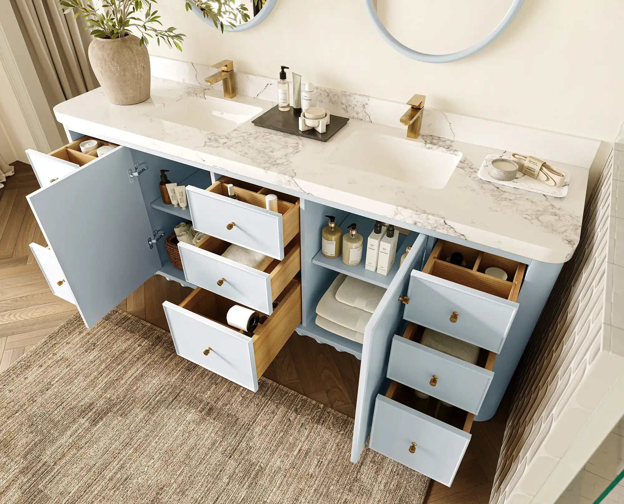Orlando 84 in. W x 22 in. D Double Sink Bathroom Vanity - Willow Bath and Vanity