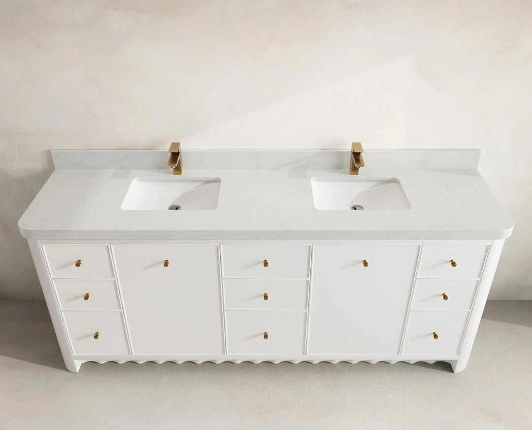 Orlando 84 in. W x 22 in. D Double Sink Bathroom Vanity | 
              
                White
                
                  
             - ORL_WH_PALS_84 - photo №8
